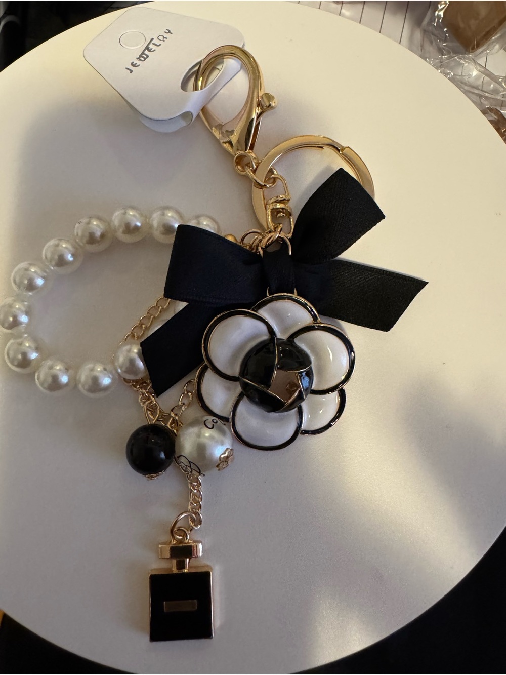 Camellia flower keychain